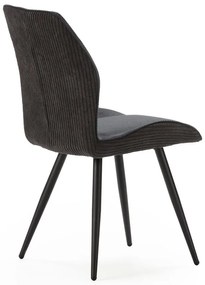 Fekete kordbársony étkezőszék szett 2 db-os Adaya – Marckeric