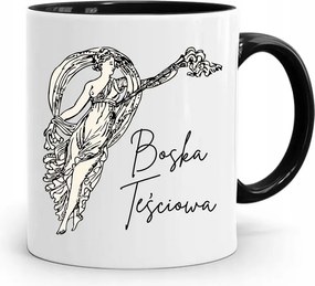 Fekete Bögre Ajándék Anyósnak Isteni Anyós fényképes nyomtatással