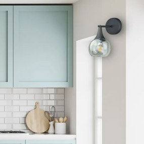 Fali lámpa STAR 1xE27/60W/230V fekete/átlátszó