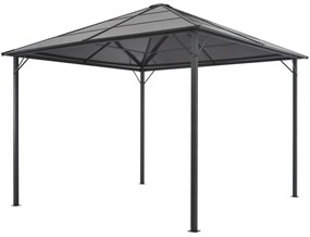 Antracitszürke pavilon alumínium tetővel 3 x 3 m