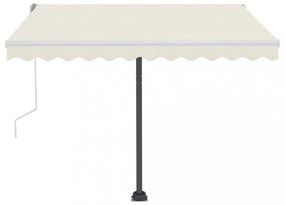 krémszínű kézzel kihúzható LED-es napellenző 300 x 250 cm