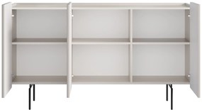 Malmi komód 150 cm - kasmír / fekete lábak