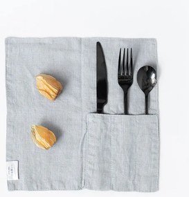 Len evőeszköztartó zseb 2 db-os 23x23 cm Light Grey – Linen Tales