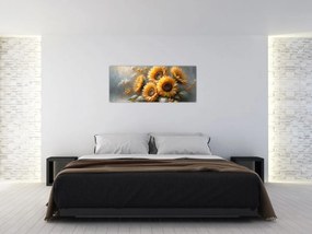 Kép - Napraforgók festménye (120x50 cm)