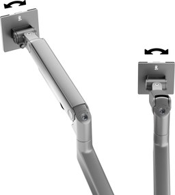 JAKE fém dupla monitorállvány, szürke