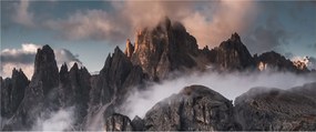 Kép - A ködben rejtett olasz dolomitok (120x50 cm)