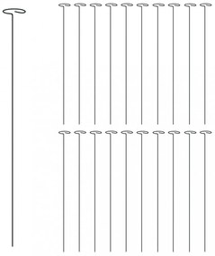 20 db sötétzöld acél kerti növénykaró 61 cm
