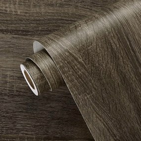 Furnér Tapéta 40 x 200 CM Vinil Öntapadós Barna Fa Textúra