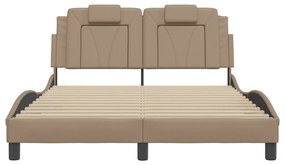cappuccino színű műbőr ágykeret Viana matrac nélkül 120x200 cm