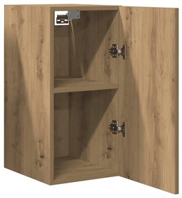 2 db kézműves tölgy színű szerelt fa TV-szekrény 30,5x30x60 cm