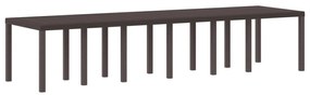 vidaXL Kerti Asztal Barna 350 x 100 x 74 cm polirattan