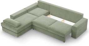 Festina sarokkanapé, kordbársony, baloldali, zöld