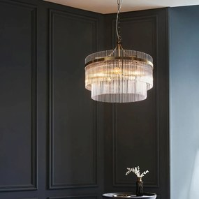 Endon glamour modern függeszték marietta antik sárgaréz átlátszó end99166