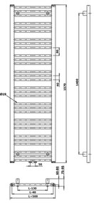 Bruckner - Fürdőszoba radiátor ALBRECHT 657W/230V 50x157 cm fehér