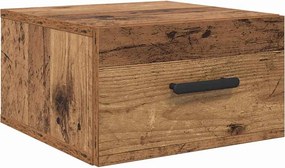 vidaXL Éjjeliszekrény Falra szerelhető Öreg fa 35 x 35 x 20 cm Faanyag