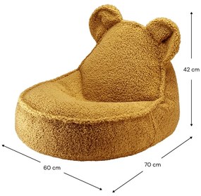 Barna buklé gyerek babzsákfotel Bear – Wigiwama