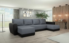 Univerzális ülőgarnitúra, szürke/fekete, DAKAR NEW U