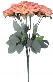 Csokor 9 Rózsa 48CM Narancssárga Művirág Rózsa Élő Váza