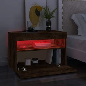 füstös tölgy színű TV-szekrény LED-világítással 60 x 35 x 40 cm