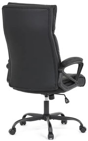 Irodai szék hintamechanikával, fekete műbőr kárpittal. KA-Y346 BK