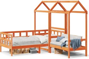vidaXL viaszbarna tömör fenyőfa kanapéágyszett tetővel 80 x 200 cm