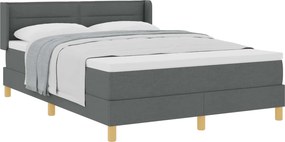 vidaXL Boxrugós ágy matracmal Sötétszürke 200 x 140 cm Poliészter