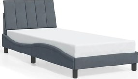 vidaXL sötétszürke bársony ágykeret matrac nélkül Hanko 80x200 cm