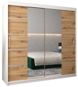 Ruhásszekrény 200 cm Verika 4 200 (fehér + szonoma tölgy). 1064304