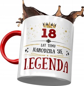 Piros Bögre Születésnapra 18 18. 18. Ajándék Nyomtatott Fotóval