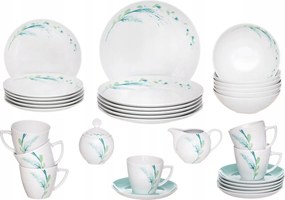 Lubiana Boss Étkező- és Kávéskészlet 6 személyes 32 részes Tányérkészlet Aqua Flow