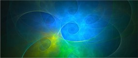 Kék absztrakció képe (120x50 cm)