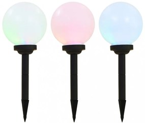 3 db napelemes kültéri LED gömblámpa, 20 cm RGB