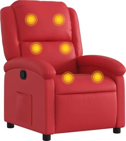 vidaXL piros műbőr dönthető masszázsfotel
