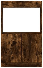 füstös tölgy színű szerelt fa magasszekrény 63 x 33 x 100 cm