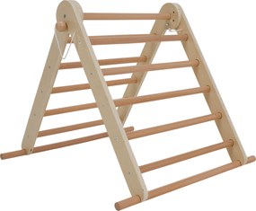 Montessori Pikler-háromszög 3 az 1-ben, természetes/színes, OPRIN