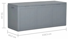 szürke PP rattan kerti tárolóláda 270 L