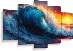 Kép - Hullám a naplementében (150x105 cm)