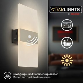 Briloner 3888012 - AURA tölthető fali LED-lámpa érzékelővel LED/2,5W/5V 1800 mAh matt