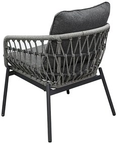 Kerti Ülőgarnitúra, Fém + Polyrattan, Szürke. AZ-L1880 GREY