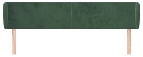 sötétzöld bársony fejtámla szárnyakkal 163x23x78/88 cm
