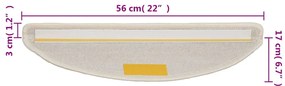 10 db fehér lépcsőszőnyeg 56 x 17 x 3 cm