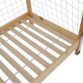 Montessori ágy, természetes/fehér/fekete, 90x200, FUTAL