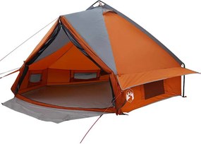 vidaXL Teepee sátor 6 fős tetővel Szürke és narancs 490 x 410 x 210 cm