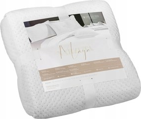 Dekoratív ágytakaró Maya 240x220 velúr steppelt fehér