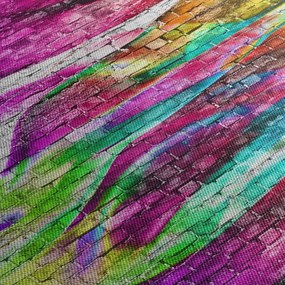Kép - Téglafal színes lángokkal (órával) (90x30 cm)
