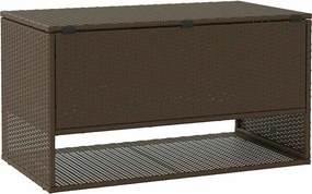 Barna Polyrattan Kültéri Párna Doboz 100X55X55,5 Cm