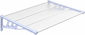 vidaXL szürke és átlátszó polikarbonát ajtóelőtető 122 x 90 cm
