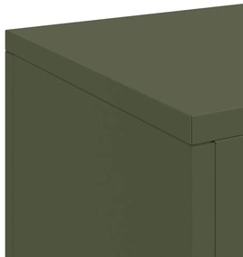 Kültéri növényállványok oszlop 3 db Olívazöld acél