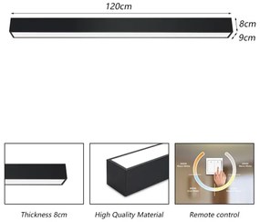 Immax NEO 07256L - LED Dimmelhető lámpa LUNGO 38W/230V Wi-Fi Tuya fekete + távirányító