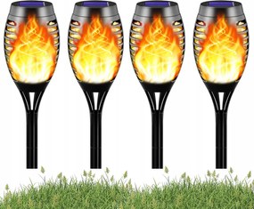 Napelemes Kerti Lámpa Led Fáklya Beszúrható Láng Effekt Vízálló 4x
